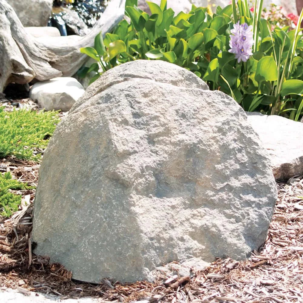 Airmax Truerock Medium Boulder Rock in Greystone, decorative feature with natural stone texture, measuring 27x21x14 inches