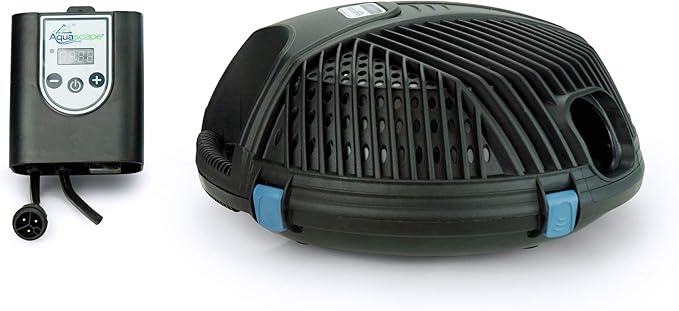 Aquascape AquaForce PRO 4000-8000 pond pump with adjustable flow and Classic Controller for pond water circulation.