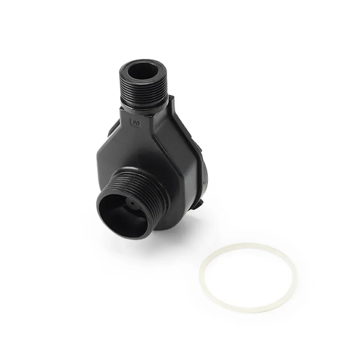 Aquascape Aquajet 1300 G2 water chamber cover kit for pond waterfall pump replacement parts, black plastic with mounting features.