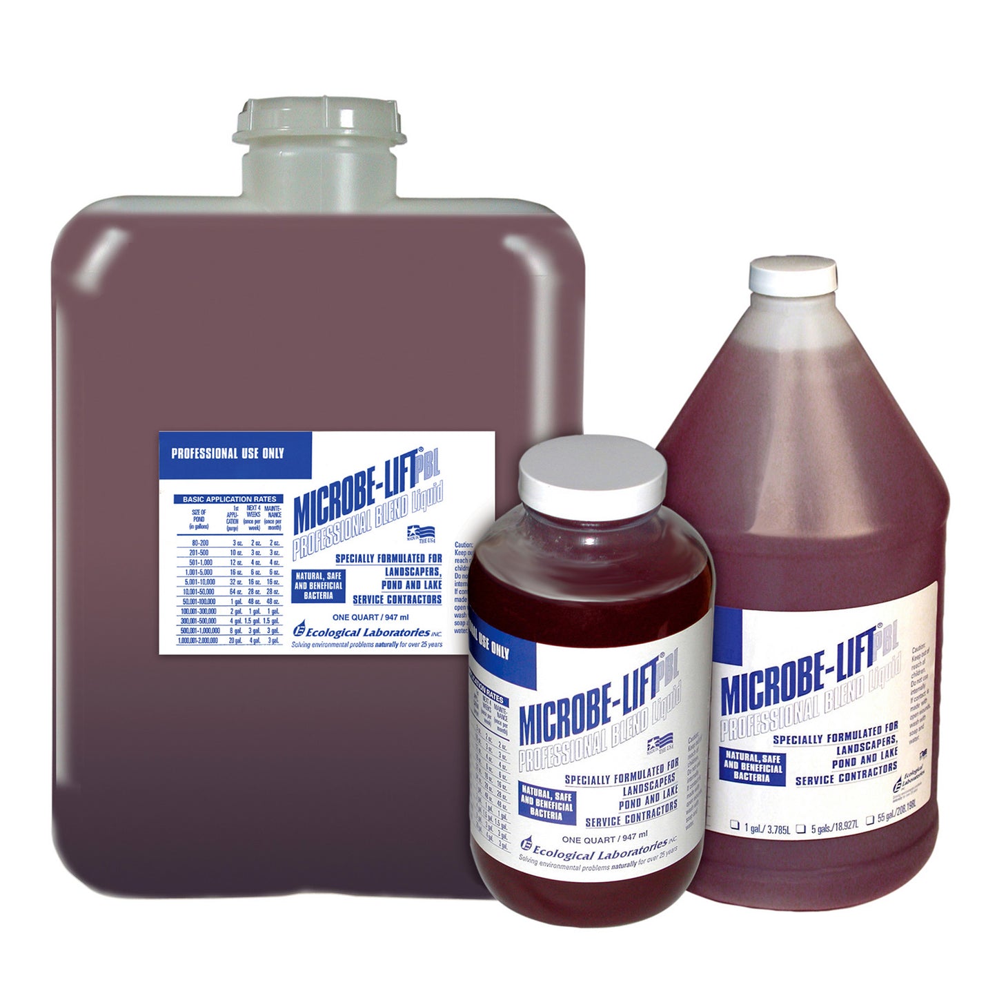 Microbe-Lift PBL Professional Blend Bacteria gallon container, natural aquatic bacteria for pond and water feature treatment