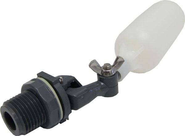 Plastic 1/2-inch fill valve for installation, suitable for plumbing systems, made of durable plastic with a compact design.