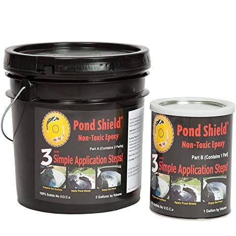 Pond Shield Non-Toxic Epoxy Pond Seal - 3 Gallon Kit - Grey