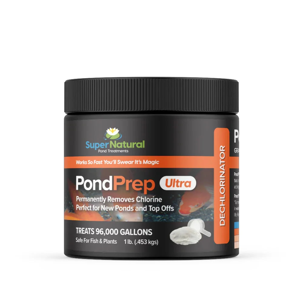 SuperNatural Pondprep Ultra water treatment bottle, 1 lb, designed for pond water quality and algae control.