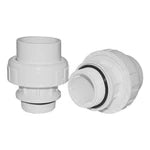 1.5-inch MPT to slip pool fitting union, durable metal connector for plumbing and filtration systems.