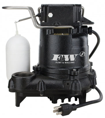 Flint and Walling .3hp, 115v 9.7amps, 43gpm, 1/2" Solid Passing Sump Pump w/ Float
