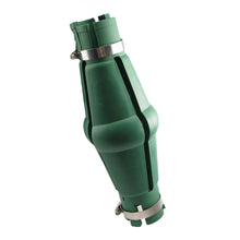 Green Boshart submersible torque arrestor clamp, an accessory for secure cable or pipe installation.