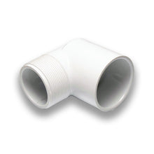 Dura 90 degree street elbow PVC fitting, SCH 40, MPT to slip connection, used in plumbing and irrigation systems.