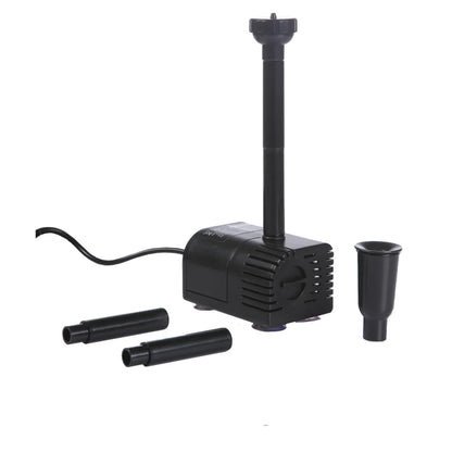 PondMax solar-powered 360 GPH external pond pump with solar panel, suitable for outdoor water features and garden ponds.