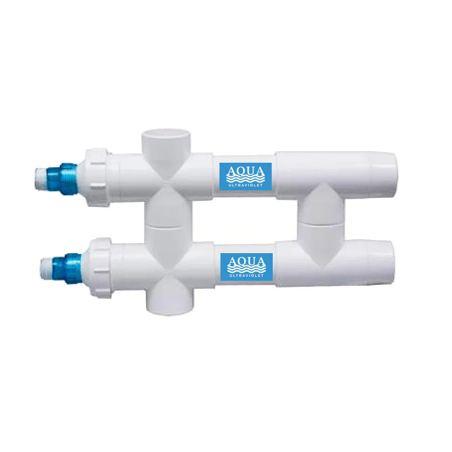 Aqua UV Aqua Ultraviolet UVC 114 Watt ionizer and UV clarifier for water purification, shown in a sleek black device.