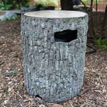 Aquascape Faux Stump Propane Tank Cover, decorative feature resembling a natural tree stump for outdoor decor.