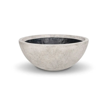 Aquascape Lunar Gray Fountain Bowl, 50-inch diameter, decorative water feature with smooth gray finish, outdoor garden centerpiece