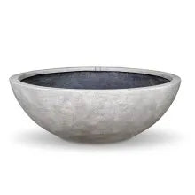 Aquascape Lunar Gray Fountain Bowl, 50-inch diameter, decorative water feature in gray ceramic with intricate design details.