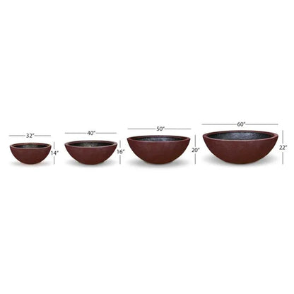 Aquascape Merlot decorative fountain bowl, 60-inch diameter, vibrant red color, outdoor water feature for garden or patio decor.