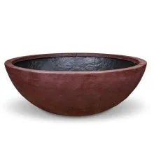 Aquascape Merlot decorative fountain bowl, 60-inch diameter, showcasing its elegant red ceramic design for outdoor water features.