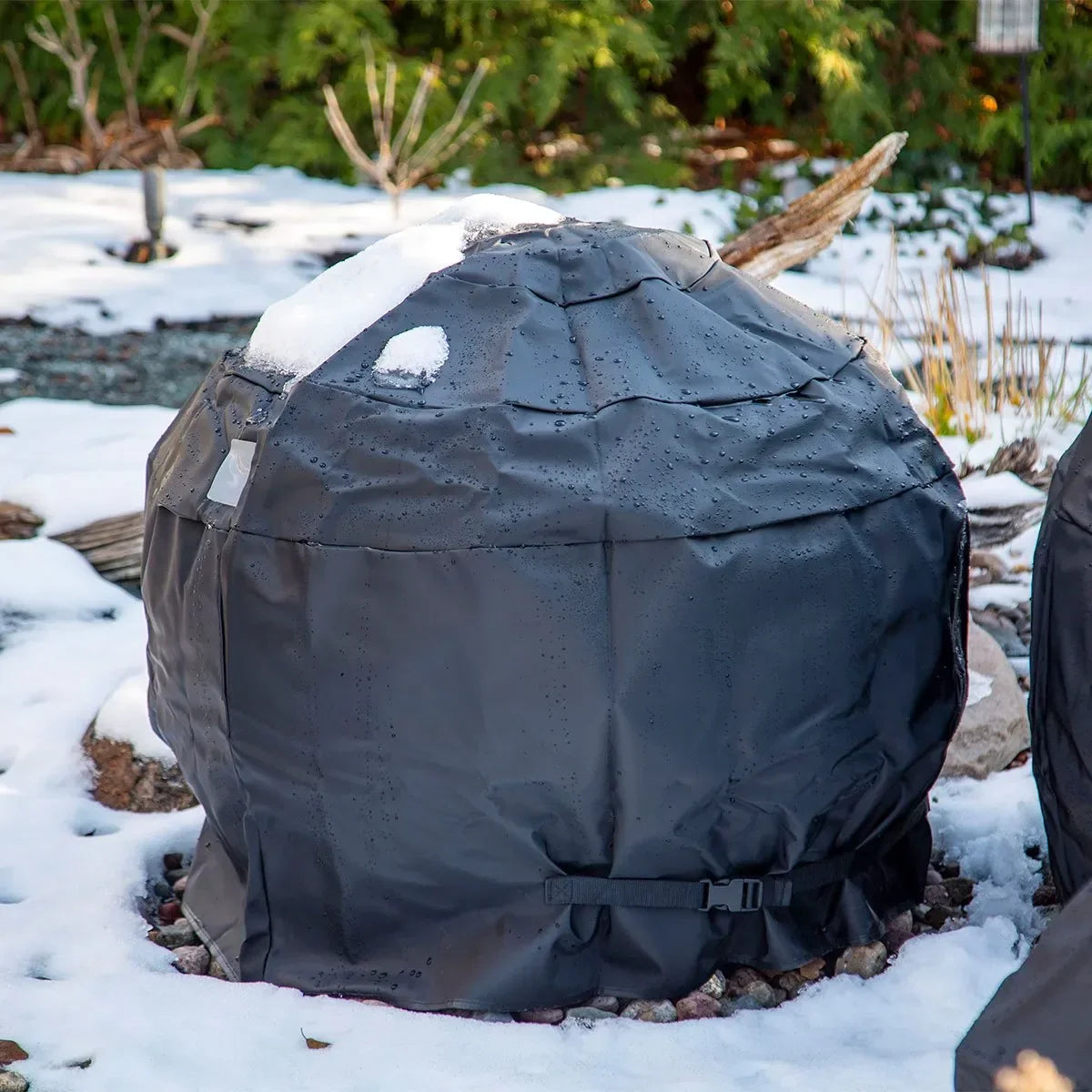 Decorative Aquascape 32-inch fountain cover sphere for outdoor water features, made of durable material with a smooth, modern finish.