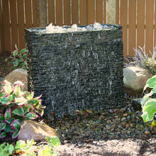 Aquascape Large Straight Stacked Slate Wall Base for decorative features, showcasing layered natural slate design.