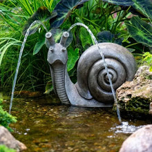 Aquascape Silly Snail Spitter decorative feature with snail design, adds whimsical water element to garden or pond water features.