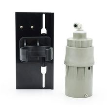 Aquascape Hudson Water Fill Valve installation equipment for aquarium or pond water management, black plastic valve with hose fitting