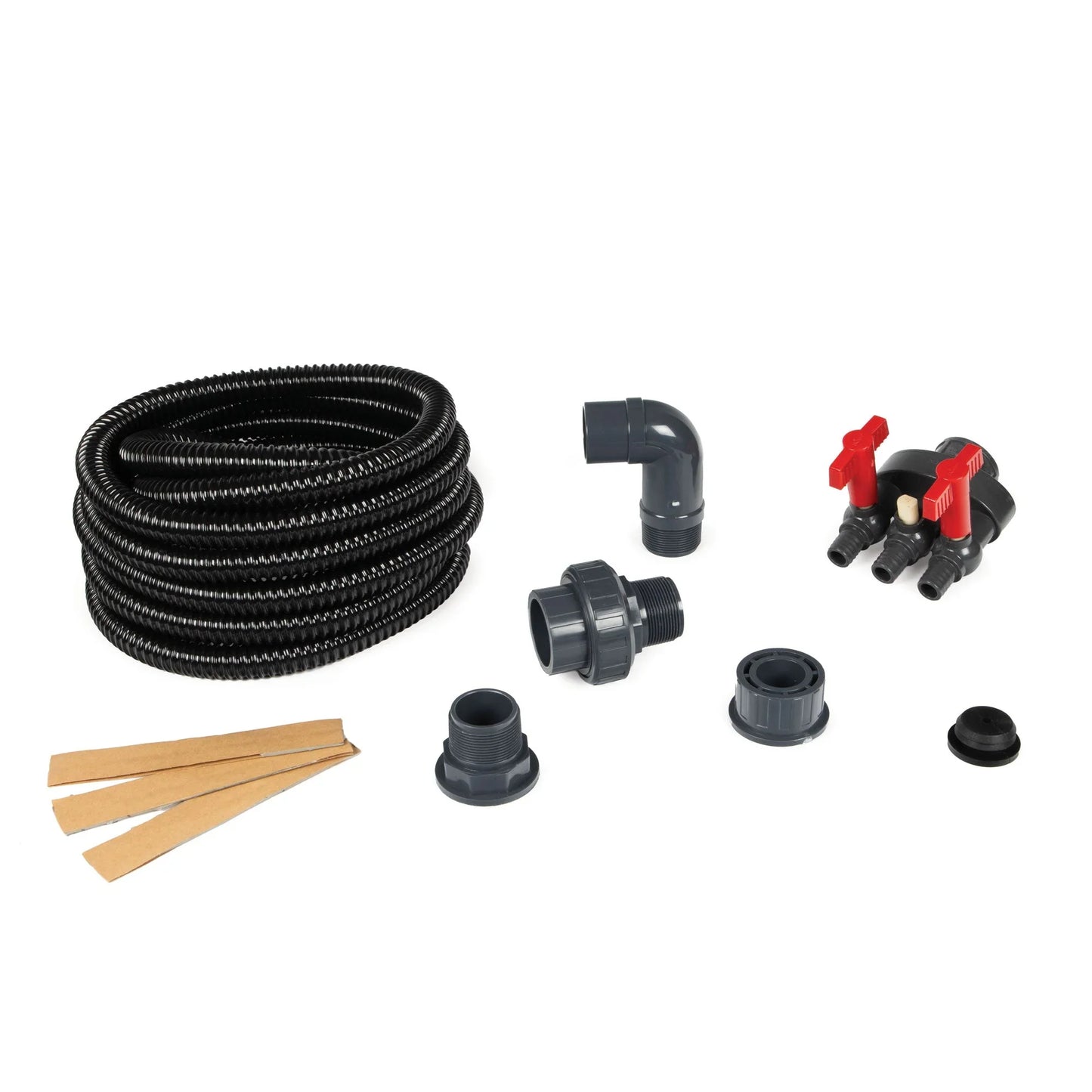 Atlantic Water Gardens triple fountain basin plumbing kit for decorative water features, new 2024 model with fittings and parts.