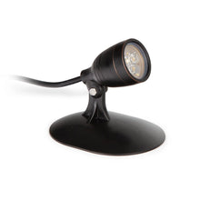 Atlantic Water Gardens warm white compact pond spotlight, 4 watt, showing the sleek outdoor lighting fixture for pond illumination.