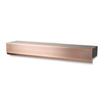 Atlantic Water Gardens 24-inch copper finish water wall spillway showing sleek copper surface and spill opening for water flow.