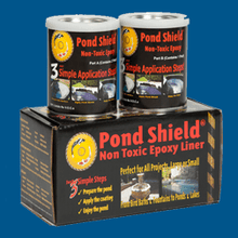 Blue 1.5 Qt Pond Armor Competition Blue pond liner in a square container, designed for pond and water feature protection.