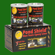 Forest green Pond Armor non-toxic epoxy pond seal installation equipment for waterproofing ponds and water features.