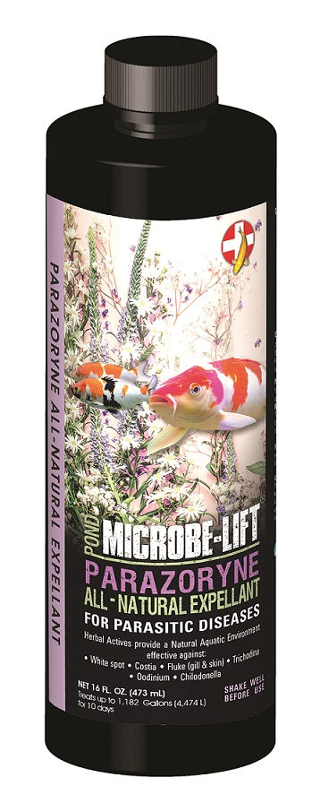 Microbe-Lift Parazoryne anti-parasite solution in a 1-gallon container, designed for treating parasites in aquatic environments.