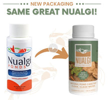 Nualgi Ponds 250ml bottle containing a natural pond treatment solution for algae control and water quality improvement