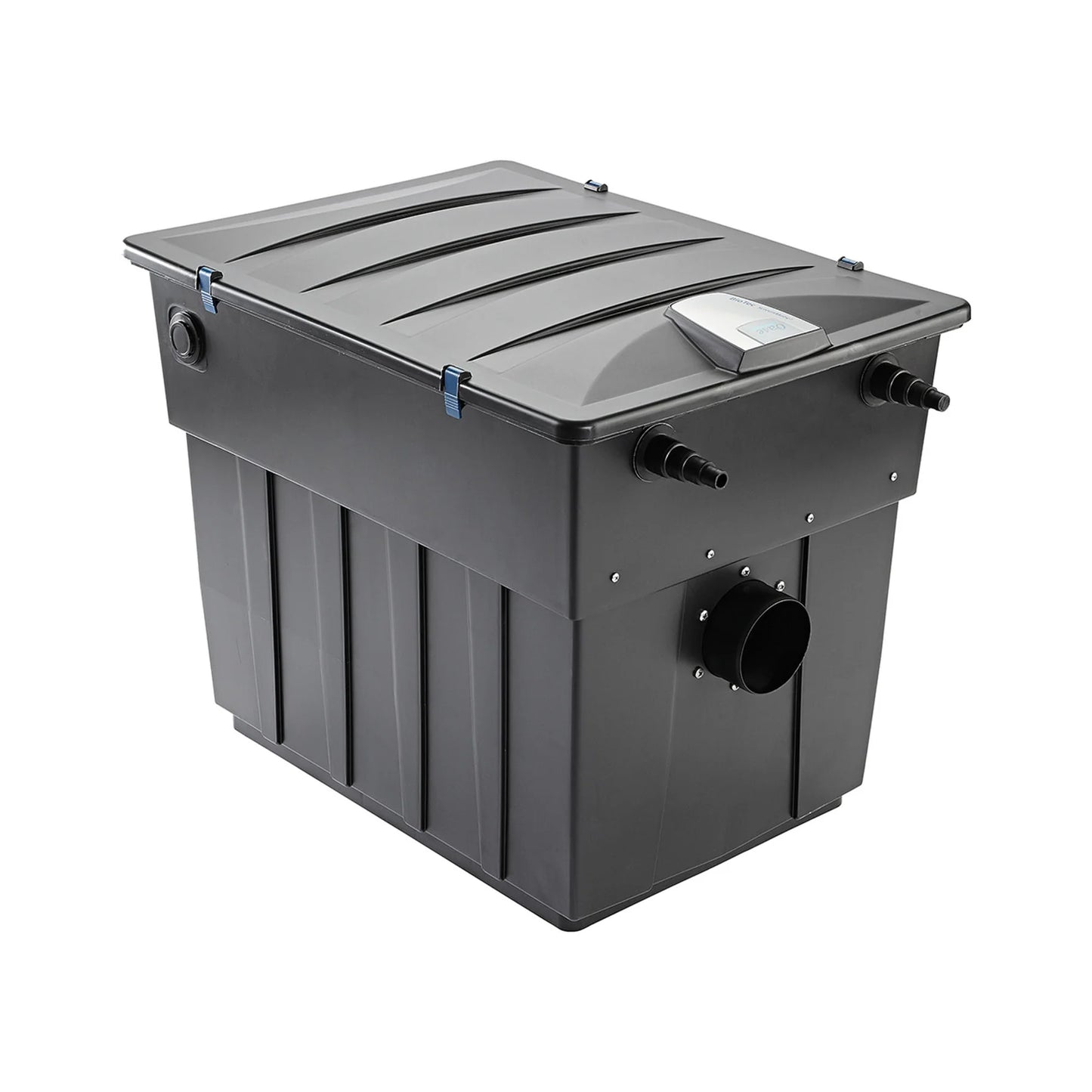 Oase BioTec ScreenMatic 2 gravity flow filter for ponds, featuring a compact design and clear filtration media.