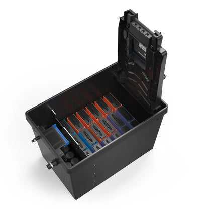 Oase BioTec ScreenMatic 2 gravity flow filter for pond filtration with a sleek design and durable construction.