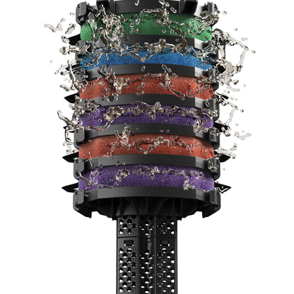 Oase FiltoClear 15500 pressure filter for ponds, showing the 84W filtration unit and filter media inside the device.