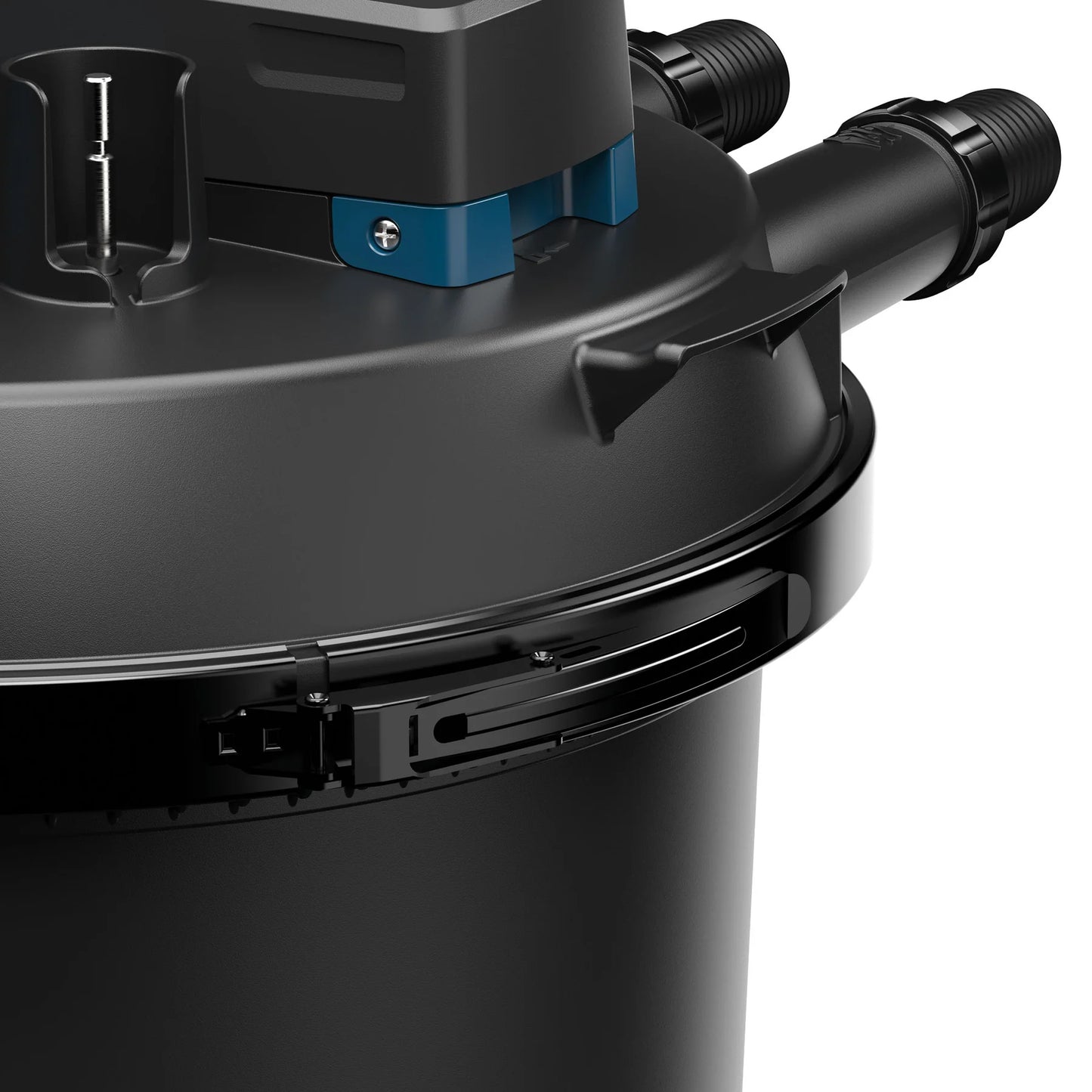 Oase FiltoClear 15500 pressure filter for pond filtration, showing the 84W filter unit with inlet and outlet connections.