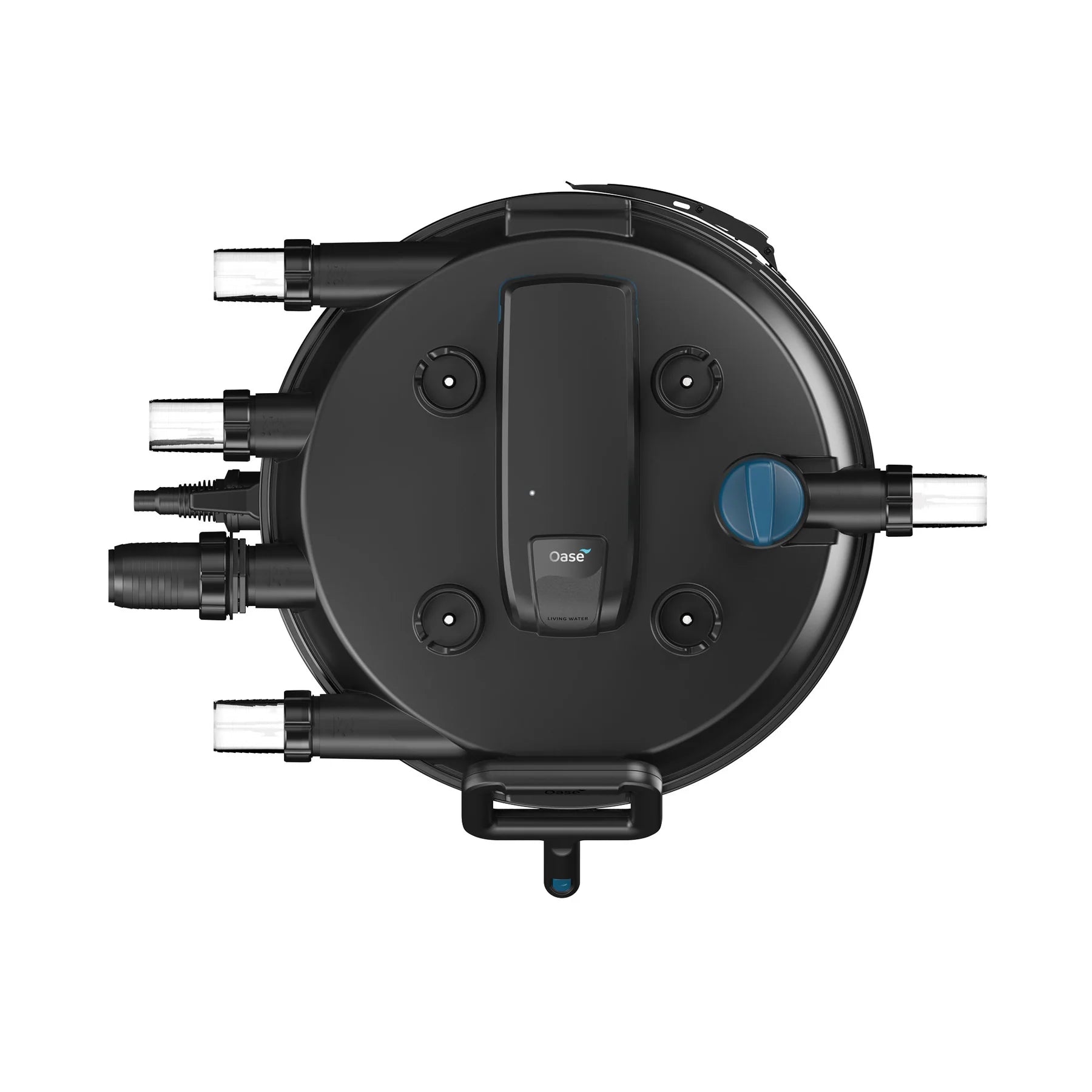 Oase FiltoClear 15500 pressure filter for ponds with 84W power, showing the filter unit with hoses and control components.