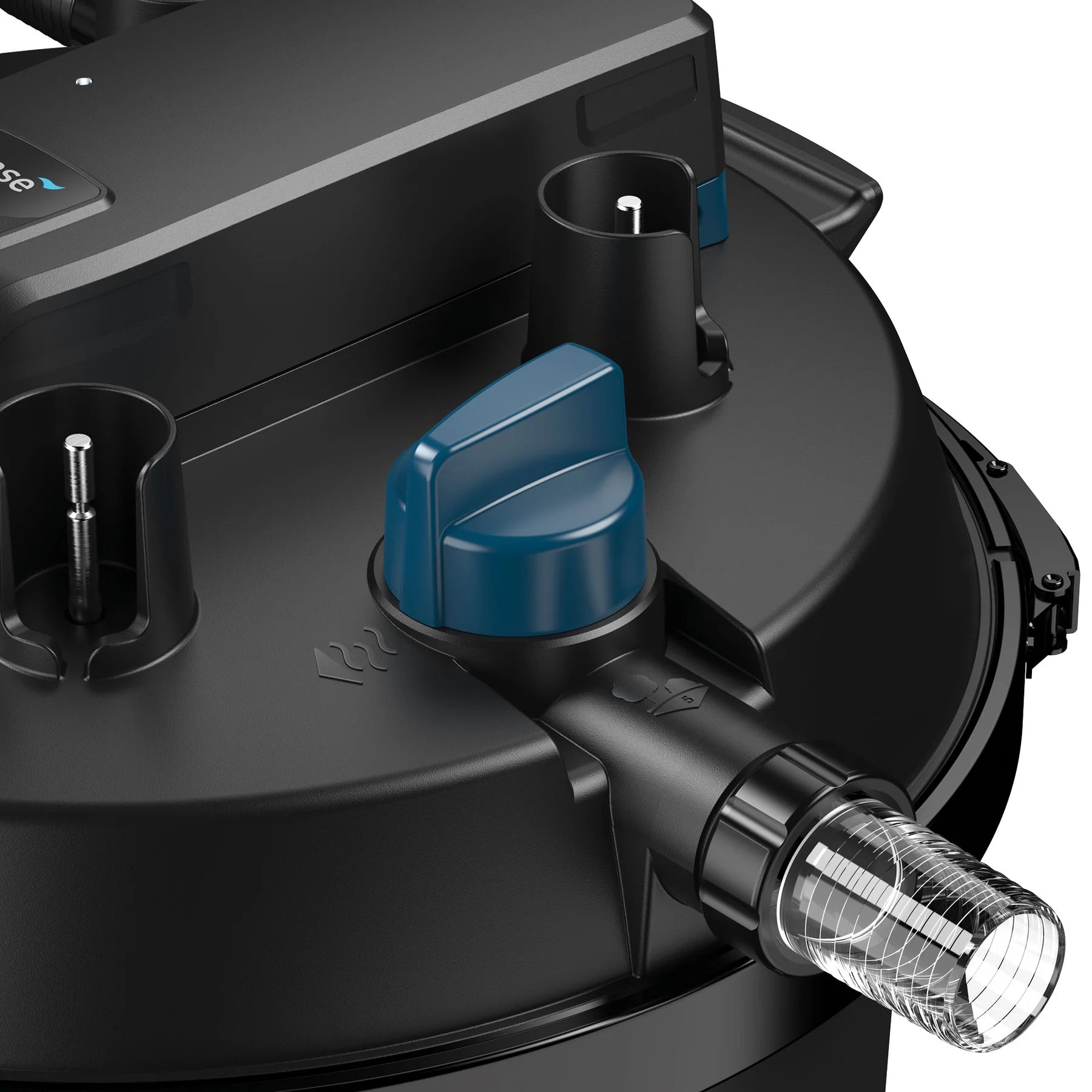 Oase FiltoClear 15500 pressure filter for pond filtration, showing the 84W filter unit with inlet and outlet connections.