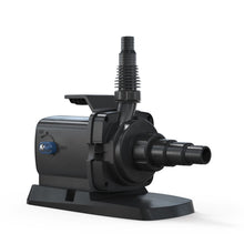 Oase Aquarius Eco Premium 3700 pond pump showing its compact design and inlet/outlet connections for aquatic pond filtration.