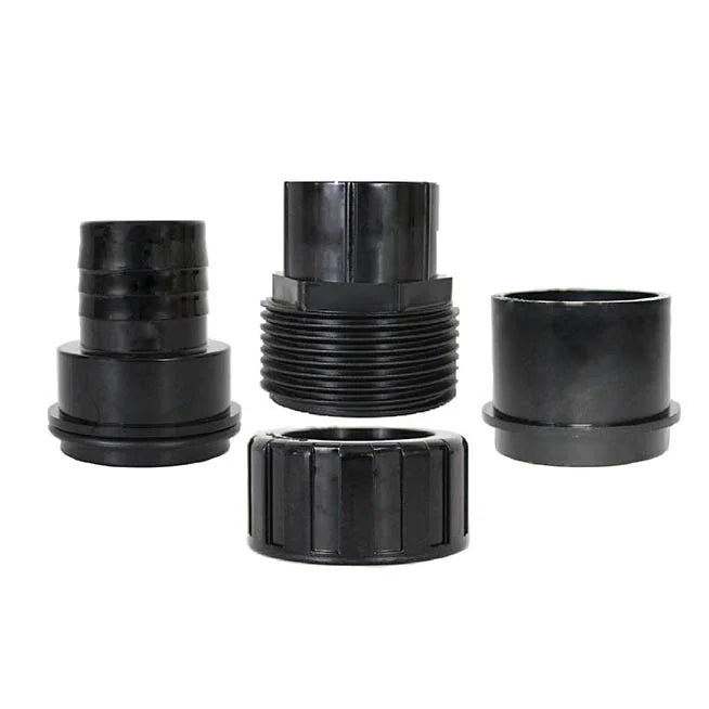 Pondmaster 1.5-inch inlet-outlet fitting for pond pumps, compatible with 2.7 to 8-inch pond equipment, replacement parts.