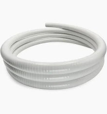 White UltraFlex PVC tubing, 2-inch diameter, shown in a roll, ideal for plumbing and industrial applications.