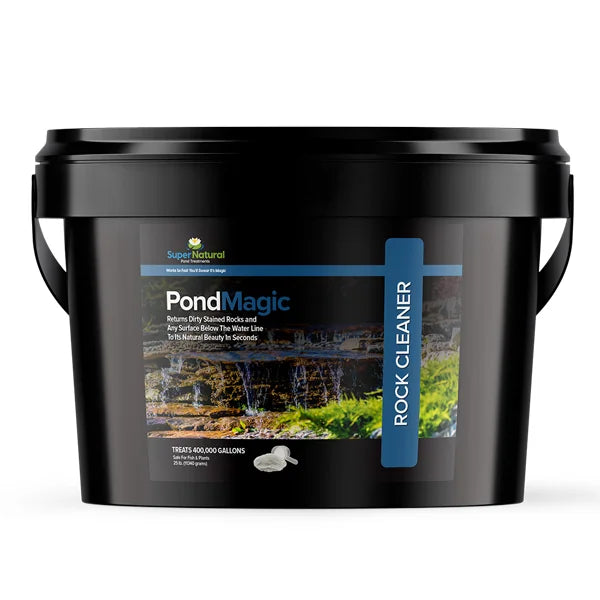 SuperNatural Pondmagic 25 lb water treatment bag for pond and water feature care, natural algae and sediment control.