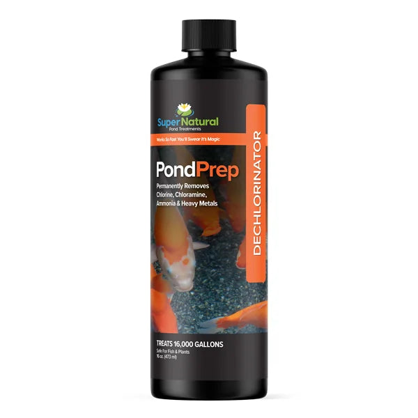 SuperNatural Pondprep 16 oz water treatment bottle for pond water clarity and algae control.