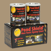 Pond Armor Non-Toxic Epoxy Pond Seal installation equipment in tan color, suitable for sealing ponds with durable, eco-friendly epoxy.