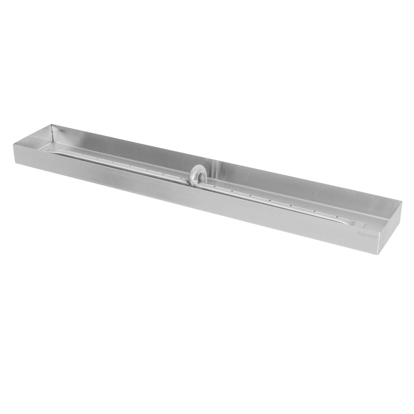 The Outdoor Plus Custom 27" x 10â½" Rectangular Flat Pan and 24" Ss Linear Bullet Burner - Match Lit/ High Grade 304 Stainless Steel Assembly / Aluminium Pan / Machined Brass Bullet Jets
