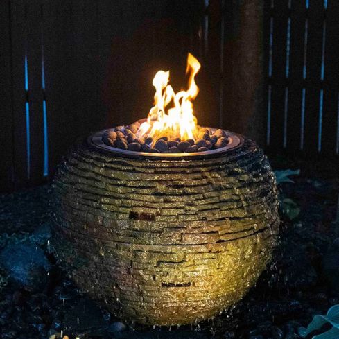 Aquascape Fire And Water Stacked Slate Sphere - Medium